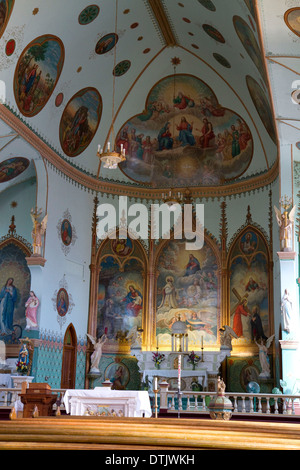 Interior of the St. Ignatius Mission located in St. Ignatius, Montana, USA. Stock Photo