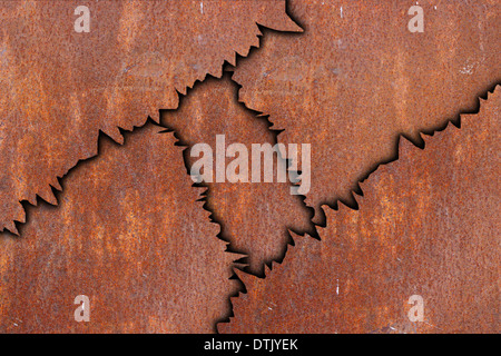 abstract rusty metal pattern, cracked pieces with shadow Stock Photo