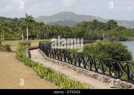 Pathway through the amazing Dominican scenery Stock Photo