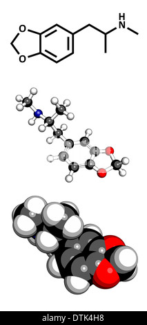 3,4-methylenedioxymethamphetamine (MDMA, XTC) Drug Molecule, Chemical ...