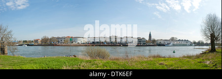 Panoramic view of the city Zutphen, an ancient Hanse town in the Netherlands, near the IJssel Stock Photo