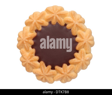 butter cookies with a chocolate center Stock Photo