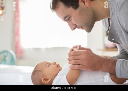 Father adoring baby boy Stock Photo