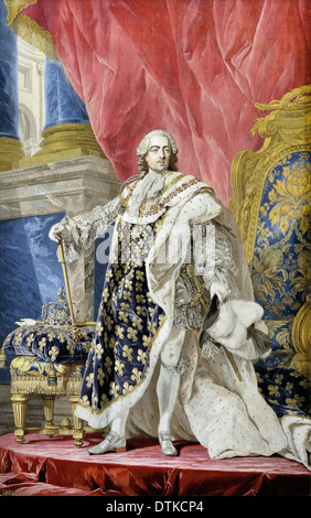 Pierre Francois Cozette, Portrait of Louis XV in his royal costume 1769-1771 Oil on canvas. Palace of Versailles, Versailles Stock Photo