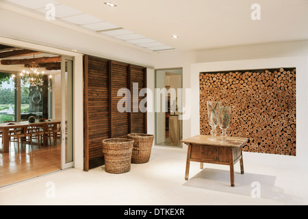 Wood accents in luxury foyer Stock Photo
