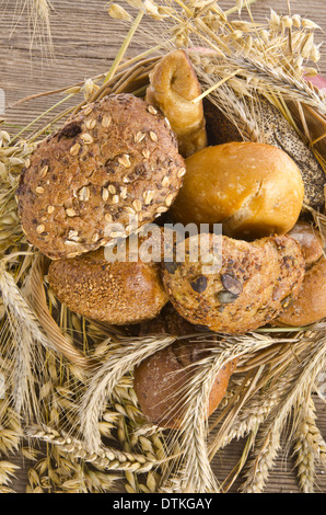 mixed bread rolls Stock Photo