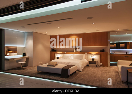 Bedroom in modern house Stock Photo