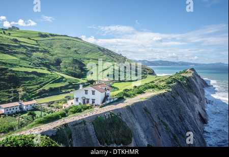 Cliffs in Zumaia on a basque coast, Spain Stock Photo