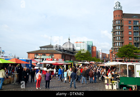 Fish market in Hamburg Stock Photo