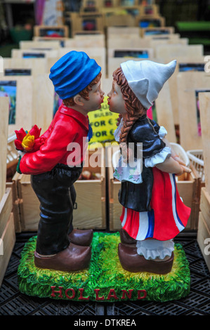 Souvenirs on sale in a street market in Amsterdam, Holland. Stock Photo