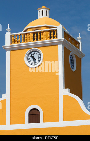 Conkal Yucatán City hall town clock tower Stock Photo