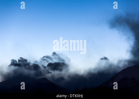 Clearing storm clouds & star studded sky over  Rocky Mountains, Central Colorado, USA Stock Photo