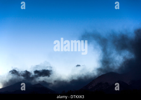 Clearing storm clouds & star studded sky over  Rocky Mountains, Central Colorado, USA Stock Photo