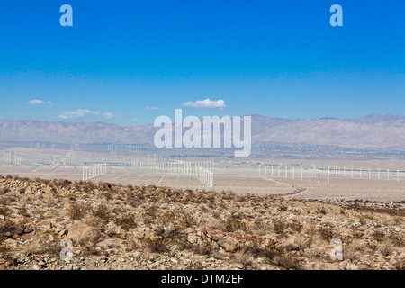 Wind farms in Palm Spring area of California Stock Photo