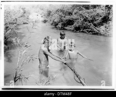 Havasupai Indian Boys Bathing In The Havasu River, Arizona 1900 Stock 