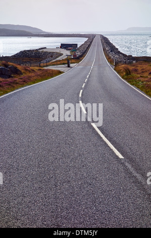 Causeway from South Uist to Eriskay in the Outer Hebrides, Scotland, UK. Stock Photo