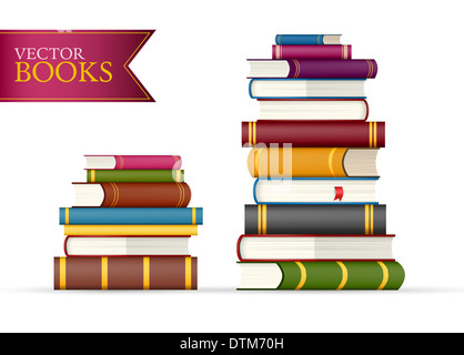 Stack of multi colored books Stock Photo