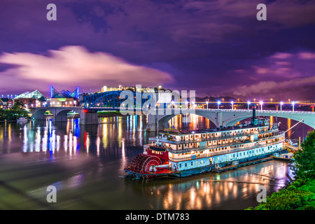 Chattanooga, Tennessee, USA downtown over the Tennessee River. Stock Photo