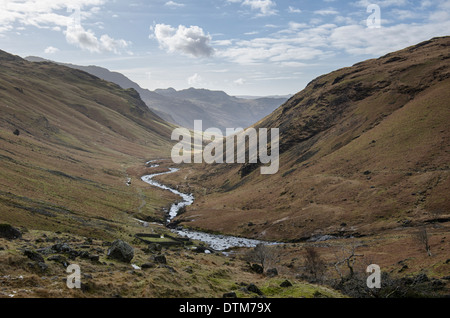 The river Esk Running South-West in Winter, in the English Lake District Stock Photo