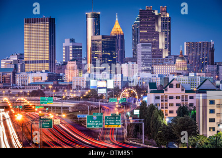Atlanta, Georgia, USA twilight rush hour. Stock Photo