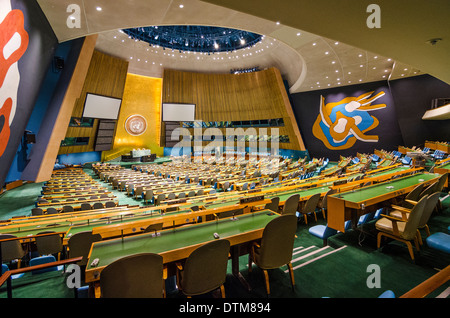 The United Nations General Assembly Hall in New York City. Stock Photo