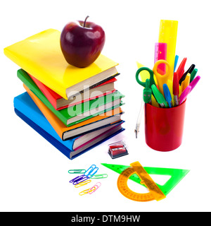 Back to school supplies. Isolated. Stock Photo