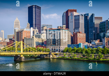 Pittsburgh, Pennsylvania, USA daytime downtown scene over the Allegheny River. Stock Photo