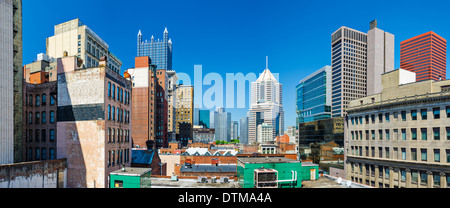 Pittsburgh, Pennsylvania, USA downtown panorama. Stock Photo