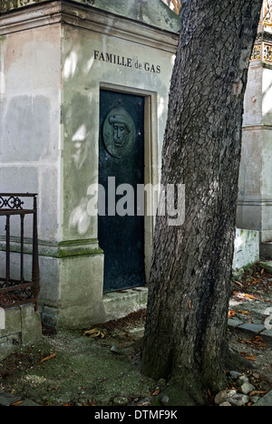The vault of the de Gas family in Montmartre Cemetery which is also the last resting place of Edgar Degas (1834-1917). Stock Photo