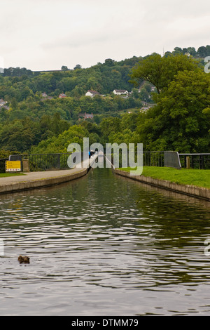 Narrow boats on the Llangollen Canal Stock Photo