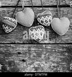 Hearts on wooden background Stock Photo
