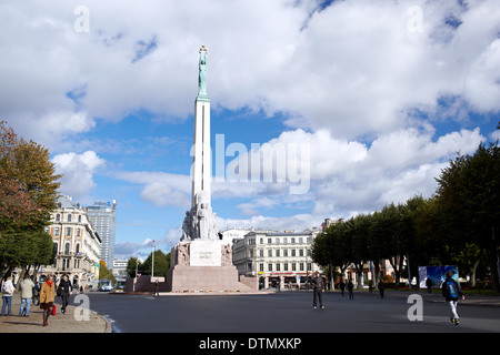 The Freedom Monument in Riga, Latvia. Stock Photo