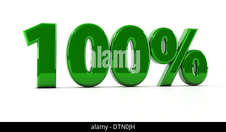 100% in 3d on white background Stock Photo