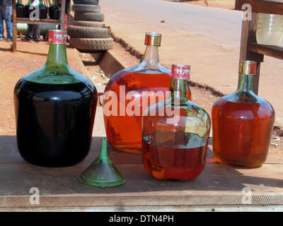 Gas station along road in Central African Republic Stock Photo
