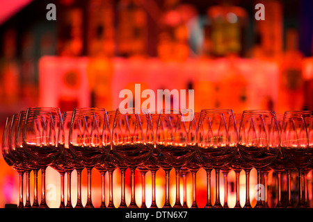 Rows of glasses Stock Photo