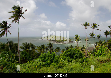 French Guiana, Salvation Islands. View of Devil's Island  from Ile Royale, home to the infamous penal colony. Stock Photo