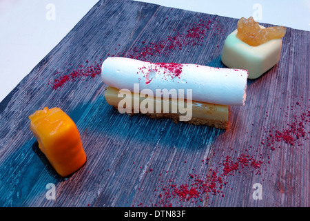 Ice cream with lemon meringue pie Stock Photo