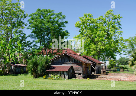 Louisiana, New Orleans, Vacherie. 'Laura' historic Antebellum Creole plantation. Slave cabin, circa 1840. Stock Photo