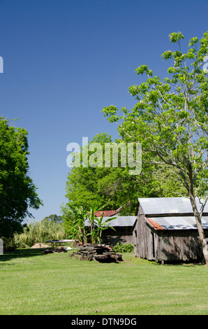 Louisiana, New Orleans, Vacherie. 'Laura' historic Antebellum Creole plantation. Slave cabin, circa 1840. Stock Photo