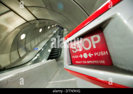 Emergency stop button on the Underground in London, England UK Stock Photo