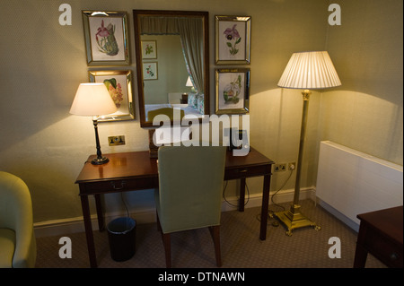 Writing desk in bedroom at The Talbot Hotel in Malton North Yorkshire England UK Stock Photo