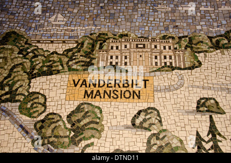 New York, Hyde Park, Home of Franklin D. Roosevelt National Historic Site. Henry A. Wallace Visitor Center. Italian mosaic floor Stock Photo