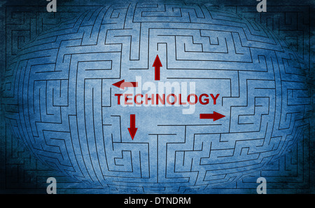 Technology maze concept text Stock Photo