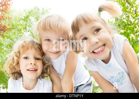 Children having fun outdoors Stock Photo