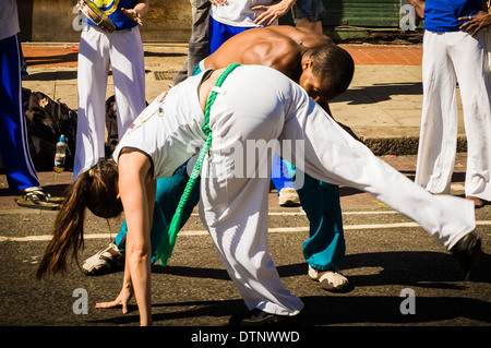 Capoeira Dancers at Notting Hill Carnival, London, UK Stock Photo