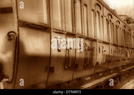 Old disused railway carriage Stock Photo