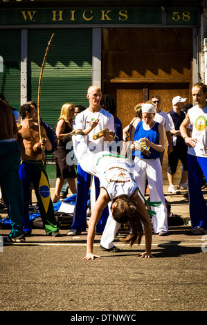 Capoeira Dancers at Notting Hill Carnival, London, UK Stock Photo