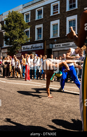 Capoeira Dancers at Notting Hill Carnival, London, UK Stock Photo