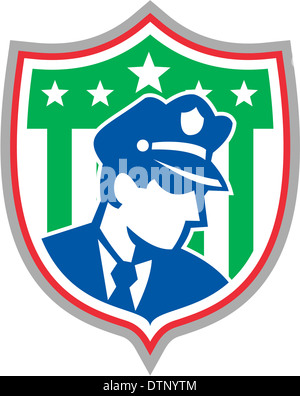 Illustration of a policeman security guard police officer holding ...