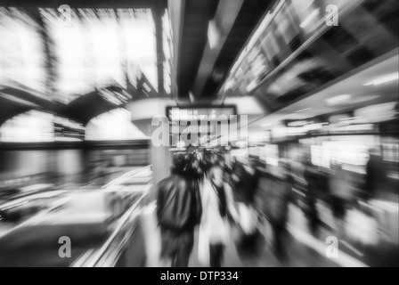 People at Hamburg Central Station Stock Photo